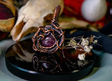 Load image into Gallery viewer, Ruby Wire Wrapped Pendant