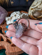 Load image into Gallery viewer, Spirit Quartz Point w/ Mushrooms Copper Electroformed Pendant