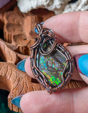 Load image into Gallery viewer, Ammolite Copper Wire Wrap