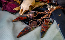 Load image into Gallery viewer, Brecciated Jasper Electroformed Dagger Pendants
