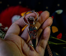 Load image into Gallery viewer, Brecciated Jasper Electroformed Dagger Pendants
