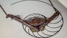 Load image into Gallery viewer, Rose Stem w/ Peridot Electroformed Pendant
