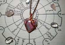 Load image into Gallery viewer, Rhodochrosite Heart Copper Wire Wrap
