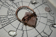 Load image into Gallery viewer, Rose Quartz Double Terminated Point w/ Mushrooms Copper Electroformed Pendant
