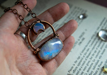 Load image into Gallery viewer, Blue Moonstone &amp; Opalite Moon
