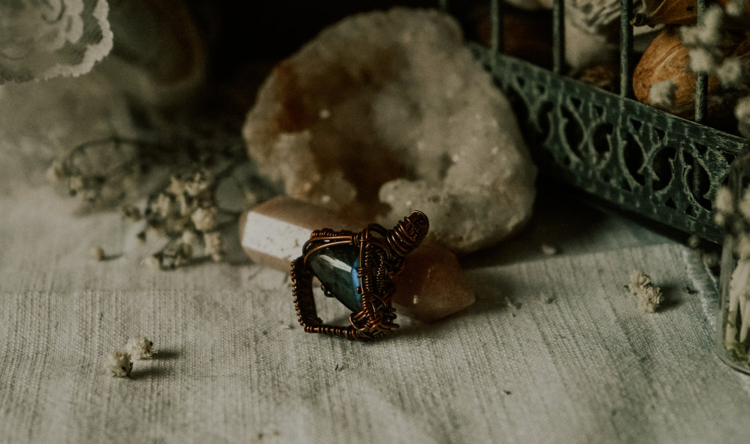 Labradorite Copper Wire Wrapped Pendant