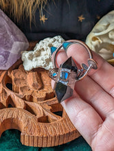 Load image into Gallery viewer, Black Obsidian w/ Labradorite Electroformed Pendant

