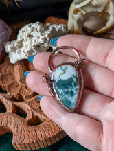 Load image into Gallery viewer, Tree agate w/ Mushrooms Electroformed Pendant
