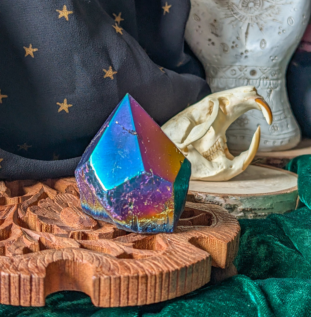 Rainbow Titanium Amethyst Top Polished point