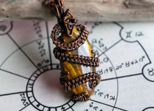 Load image into Gallery viewer, Golden Tigers eye Snake Wire Wrap
